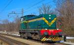 Diesel loc 643-028 is running through Maribor-Tabor on the way to Tezno yard. /2.3.2013