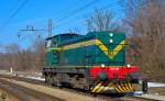 Diesel loc 643-028 is running through Maribor-Tabor on the way to Tezno yard.