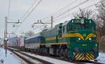 Diesel loc 664-111 pull ROLA-Train through Maribor-Tabor on the way to Tezno yard. /28.3.2013