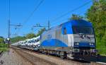 Diesel loc 2016 920 'Irena' is hauling freight train through Maribor-Tabor on the way to Koper port. /18.5.2013