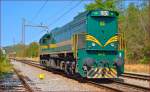 Diesel loc 664-111 is running through Maribor-Tabor on the way to Studenci station. /21.8.2013