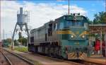 Diesel loc 664-108 stand on gas station in Pragersko. /13.9.2013