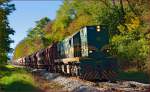 Diesel loc 644-004 pull freight train through Maribor-Studenci on the way to Tezno yard.