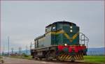 Diesel loc 643-042 is running through Cirkovce on the way to Ptuj. /17.4.2014