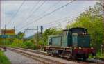 Diesel loc 642-179 is running through Maribor-Tabor on the way to Studenci station. /23.4.2014