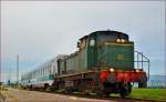 Diesel loc 642-179 pull passengers train through Cirkovce on the way to Ptuj.