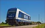 Diesel loc METRANS 761 002 pull freight train through Šikole on the way to Koper port. /20.5.2014