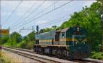 Diesel loc 664-117 is running through Maribor-Tabor on the way to Studenci. /13.6.2014