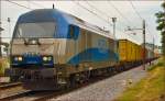 Diesel loc ADRIA 2016 921 'Ingrid' pull container train through Maribor-Tabor on the way to Koper port.