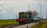 Diesel loc 643-008 pull passenger train through Cirkovce-Polje on the way to Ptuj. /3.6.2014