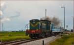 Diesel loc 643-008 pull passenger train through Cirkovce-Polje on the way to Ptuj.