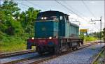 Diesel loc 642-179 run through Maribor-Tabor on the way to Maribor station. /1.7.2014