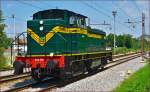 Diesel loc 643-010 run through Maribor-Tabor on the way to Tezno yard.