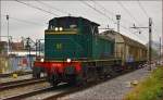 Diesel loc 642-184 pull freight train through Maribor-Tabor on the way to Tezno yard. /27.10.2014