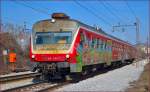 Multiple units 813-115 are running through Maribor-Tabor on the way to Hodoš. /24.2.2014