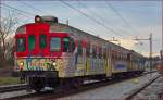 Multiple units 814-034 are running through Maribor-Tabor on the way to Maribor station.