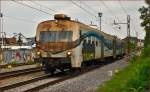 Multiple units 814-130 run through Maribor-Tabor on the way to Ormož. /3.9.2014