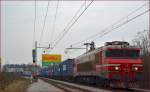 Electric loc 363-003 is hauling container train through Maribor-Tabor on the way to the north.