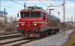 Electric loc 363-013 is running through Maribor-Tabor on the way to Tezno yard. /28.2.2014