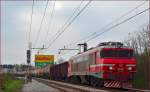 Electric loc 363-029 is hauling freight train through Maribor-Tabor on the way to the north.