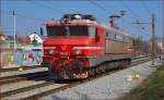 Electric loc 363-021 is running through Maribor-Tabor on the way to Tezno yard. /13.3.2014