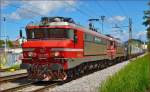 Electric loc 363-010 pull container train through Matibor-Tabor on the way to Koper port.