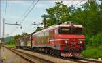 Electric loc 363-003 pull freight train through Maribor-Tabor on the way to Tezno yard. 24.7.2014