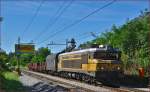 Electric loc 363-005 pull freight trai through Maribor-Tabor on the way to the north.