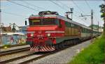 Electric loc 363-024 pull EC151 'Emona through Maribor-Tabor om the way to Ljubljana. /19.8.2014