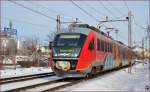 Multiple units 312-125 are running through Maribor-Tabor on the way to Zidani Most. /7.2.2014