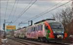 Multiple units 312-116 run through Maribor-Tabor on the way to Maribor station, /9.1.2015