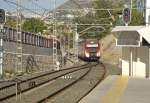Line C1 Renfe Málaga Centro - Fuengirola. Bénalmedena/A. de le Miel Station. Date: 21. July 2014.