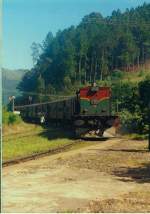 Henschel Thyssen Class M6- 790 arriving Diyathalawa, one of the scenic stations in the hill country line     