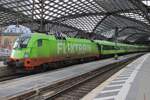 FlixTrain/Hector rail 242 517 could use a wash-up when seen at K�ln Hbf on 15 February 2024. In 2026 almostall Tauri Class 242/182 were returned to the lease companies MRCE/Beacon Rail and Hector Rail (likie this one).