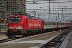 On 17 February 2026 Snálltáget 193 255 calls at Malmo Central with a fast train from Stockholn Central.