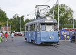 Heritage tram SL 333 at Djurgården in Stockholm. In 1991 the 3 km  long heritage line opened to the recreational area Djurgården
Date: 27. July 2017.