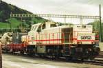 Scanned picture of sersa 843 152 at Frutigen on the evening of 26 May 2006.