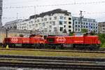 SBB 843 043 and 041 find themselves sidelined at Basel SBB on a grey 18 May 2026.
