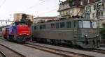 Ae 6/6 11411 and Am 843 059-7 in Renens VD.
15.01.2008 