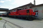 Swiss Diesel 18504 stands at the works in Brugg AG, home to Verein Mikado 1244, and is seen on 25 May 2019.