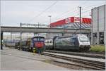 The SBB Tm 232 and the SBB Re 460  Thales  in Sursee.