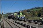 A BLS Tm with a Service Cargo Trin on the way to Frutigen by Mülenen.
10.10.2018