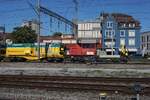 Sersa 234 129 zieht am 22. Mai 2026 einen Instandhaltungszug durch Brugg AG.