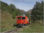 The DFB MGB HGm 4/4 61 by Oberwald on the way to Gletsch.