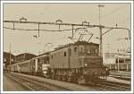 A old pictures from Luzern with evening rush hour Seetal train to Lenzburg. Ca 1984 / scanned analog photo