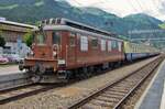 BLS 251 stands with historic stock at Frutigen on 30 June 2013.