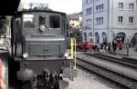 Ae 4/7 No 10905 and an Oldtimer car on the rail-crossing at rorschach, September 6th, 1998.