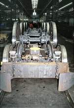 Set of wheels of an Ae 4/7, at railshop (Ausbesserungswerk) Zrich at open day, Otober 25th, 1980.