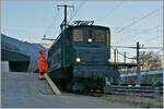 Like on the old times: The Ae 4/7 10997 in Gampel-Steg with a Cargo Train.