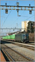 SBB Ae 6/6 11513 with a rubbish train in Renens VD 02.03.2012